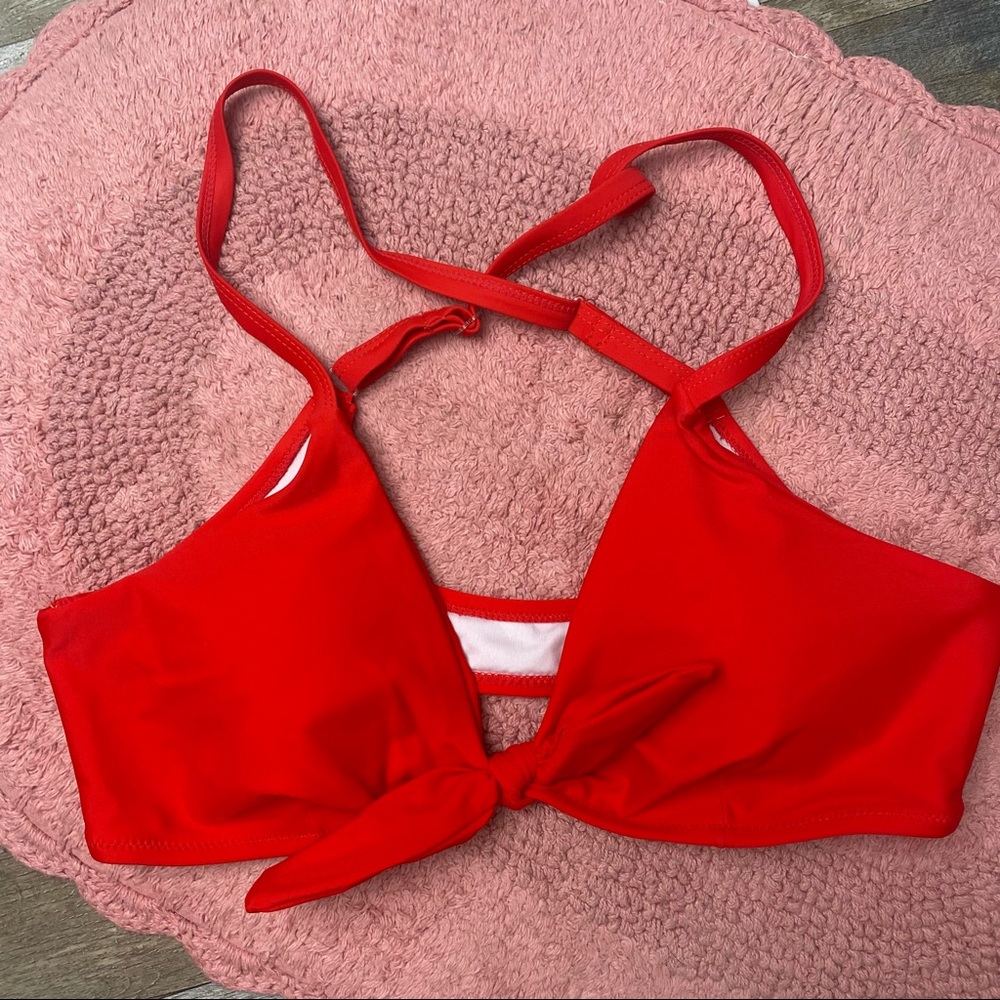 Red Bikini Top Swimsuit Sz. L NWOT